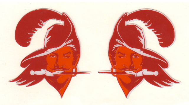 Bucs 1976-1996 mini helmet decals 